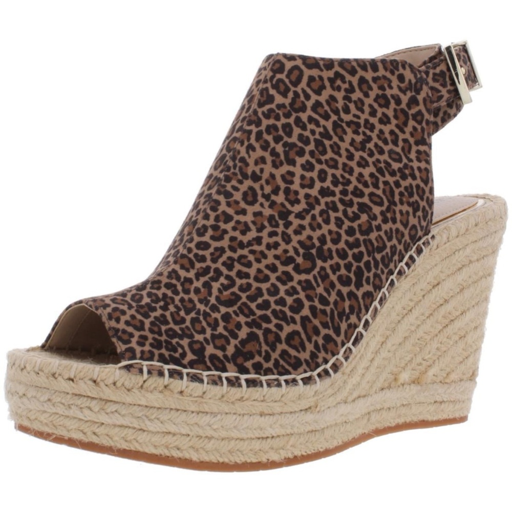 Kenneth Cole New York Olivia Espadrille Peep Toe Wedges in Fossil Size 11